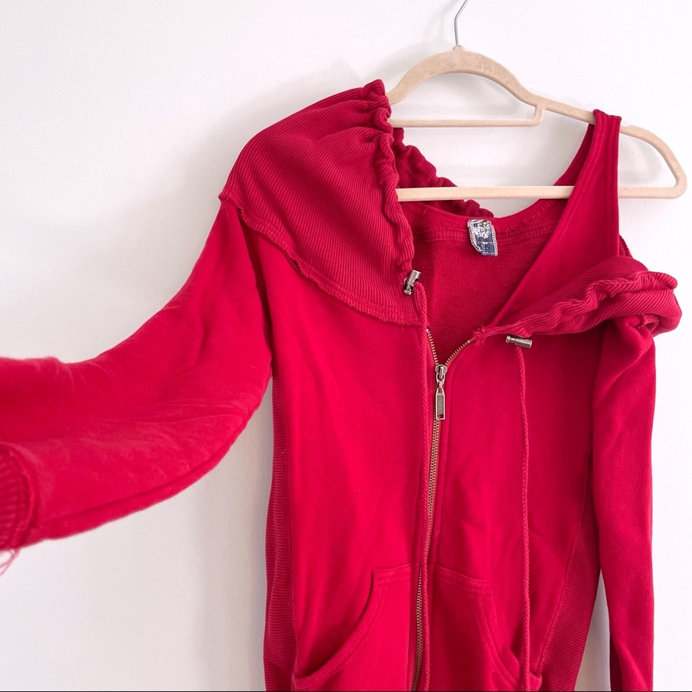 Free People Convertible Hoodie in Jersey with Tank Top Straps and Long Sleeves